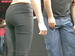 Candid - Teen Ass In Black Tight Jeans