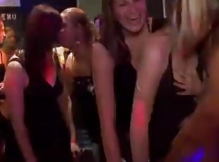 Closeup party teens sucking stripper cock