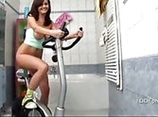 Dildo bike a riding Sexy girl