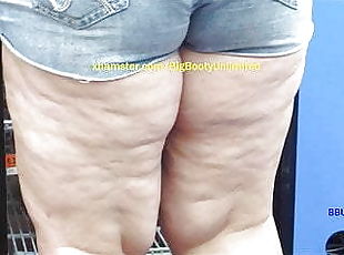 Panty upskirt closeup shot between the cellulites legs AF67